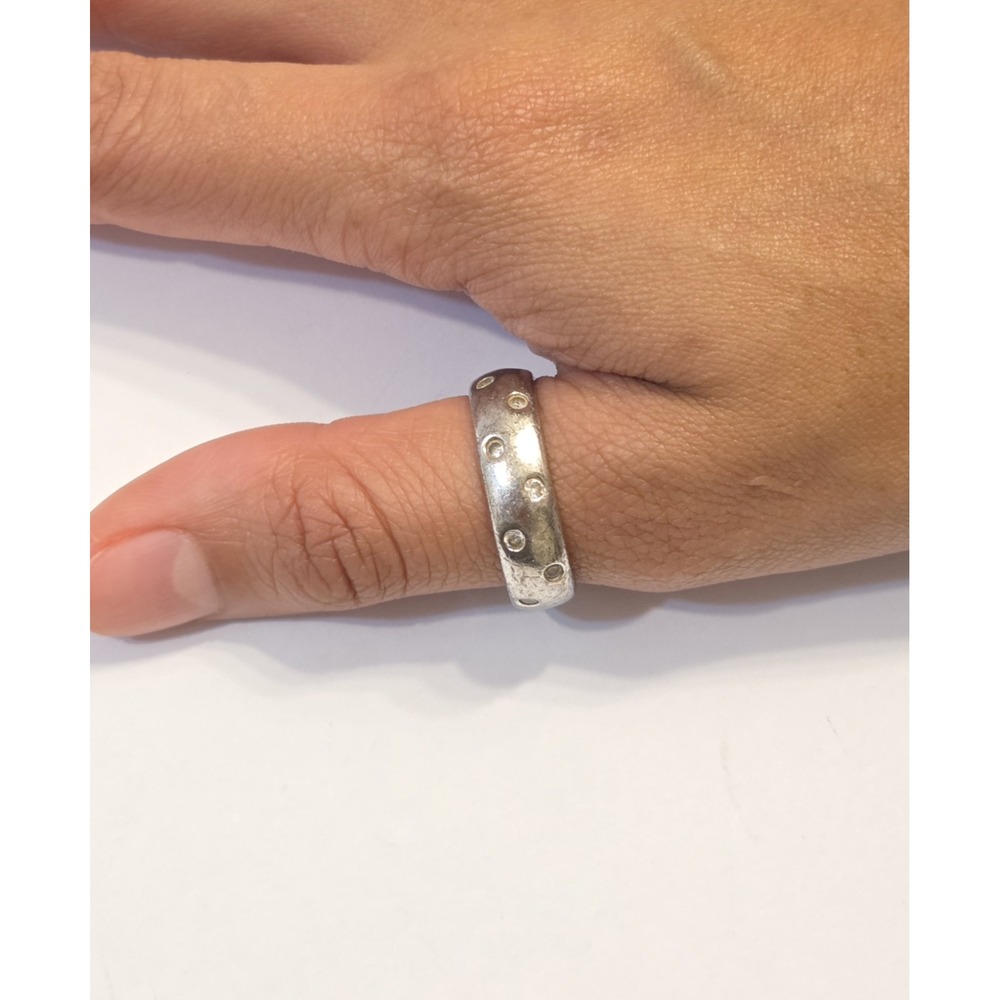 Vintage Sterling Silver CZ Infinity Band Ring Size 11 925